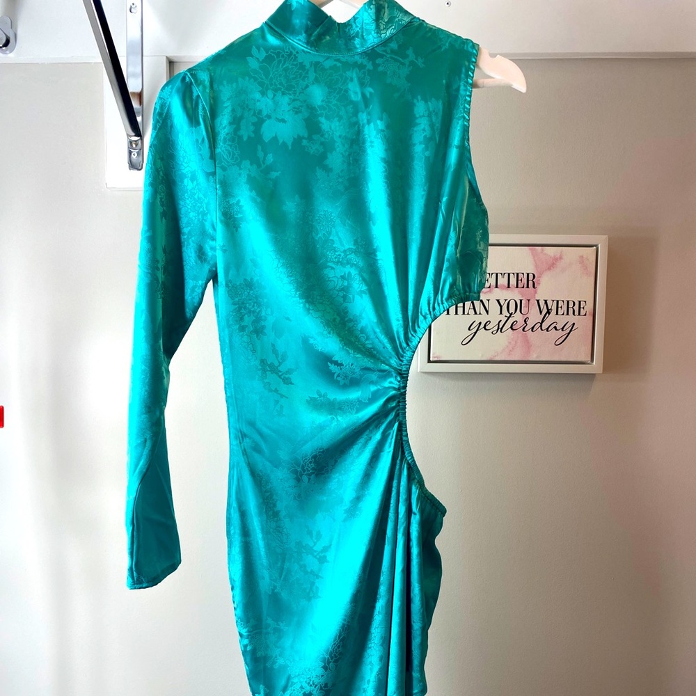 PLT dress, new never worn aqua silk dress